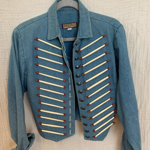 COPY - Double D Ranch Wear beaded jean jacket - Picture 2 of 5
